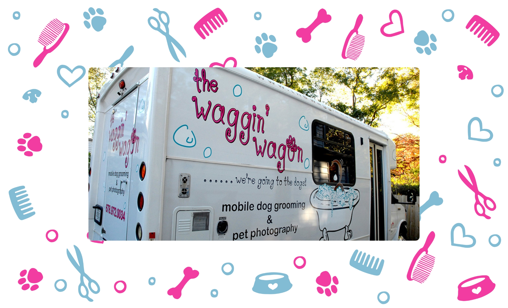 The Waggin' Wagon mobile grooming vehicle